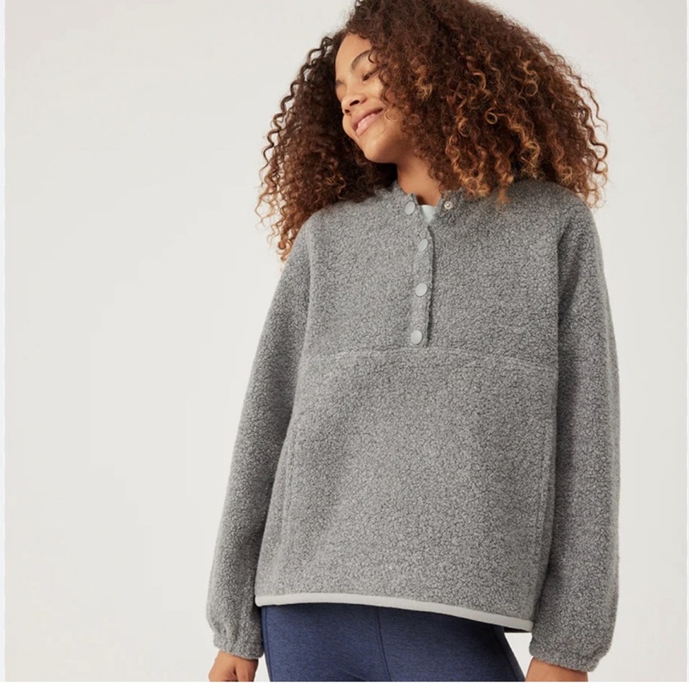 MegaFleece Snap Up Hoodie- Grey